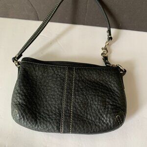 Coach Black PEBBLE LEATHER Wristlet Coin Purse